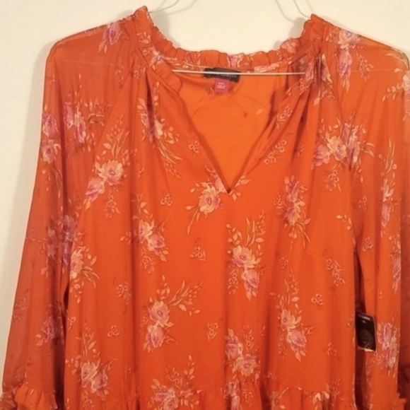VINCE CAMUTO Orange THREE TIER DRESS SIZE 2XL NWTG - Picture 4 of 15